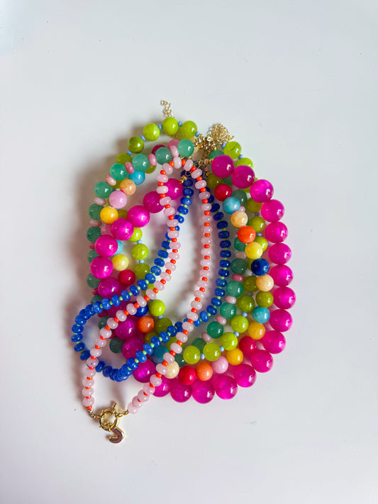A Statement Necklace - Green/Pink!