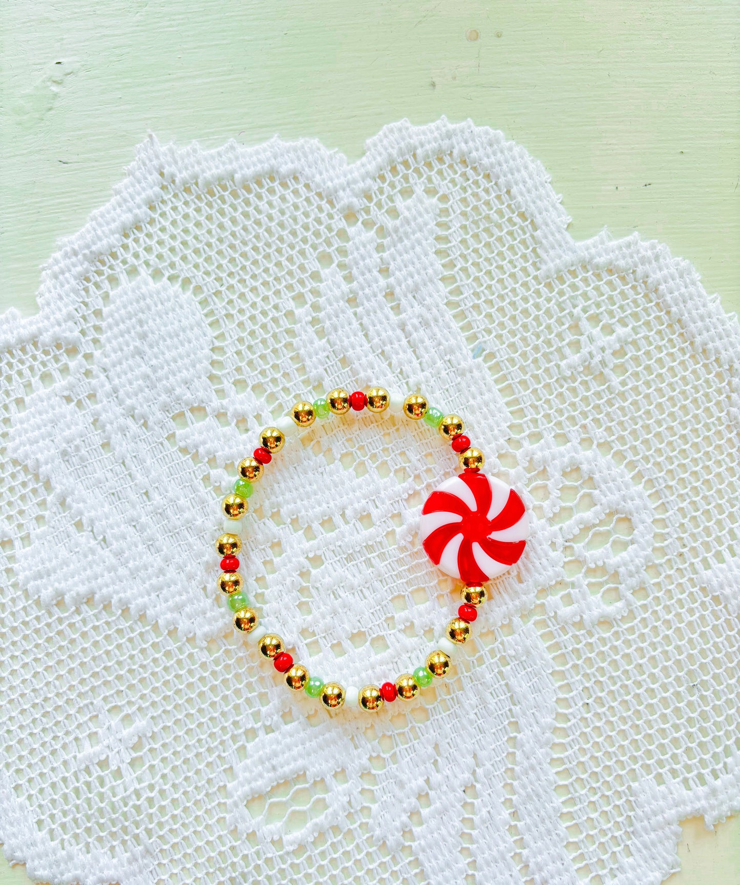 *Christmas* Peppermint Swirl Bracelet!