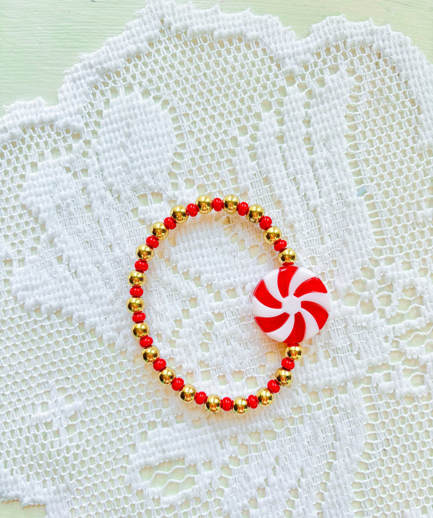 *Christmas* Peppermint Swirl Bracelet!