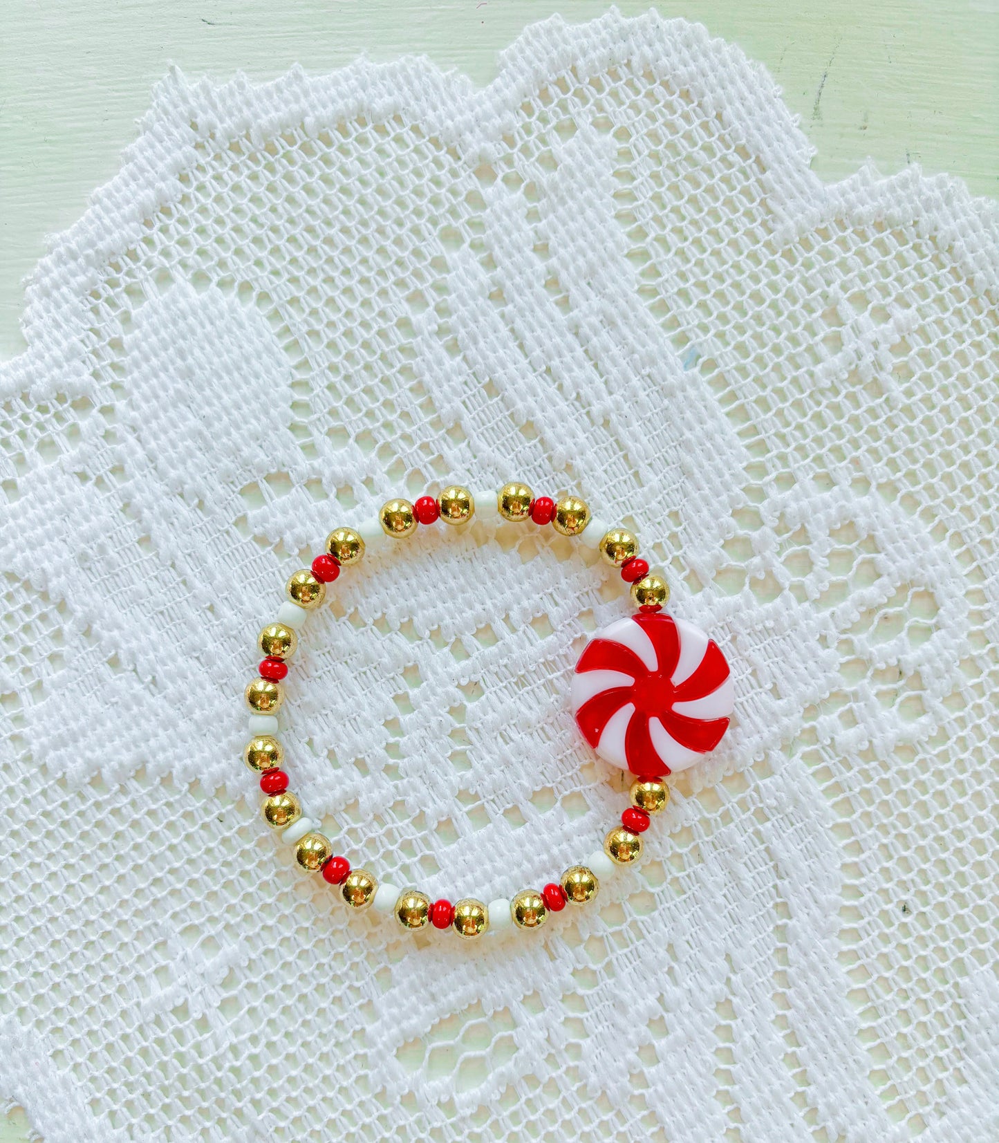 *Christmas* Peppermint Swirl Bracelet!