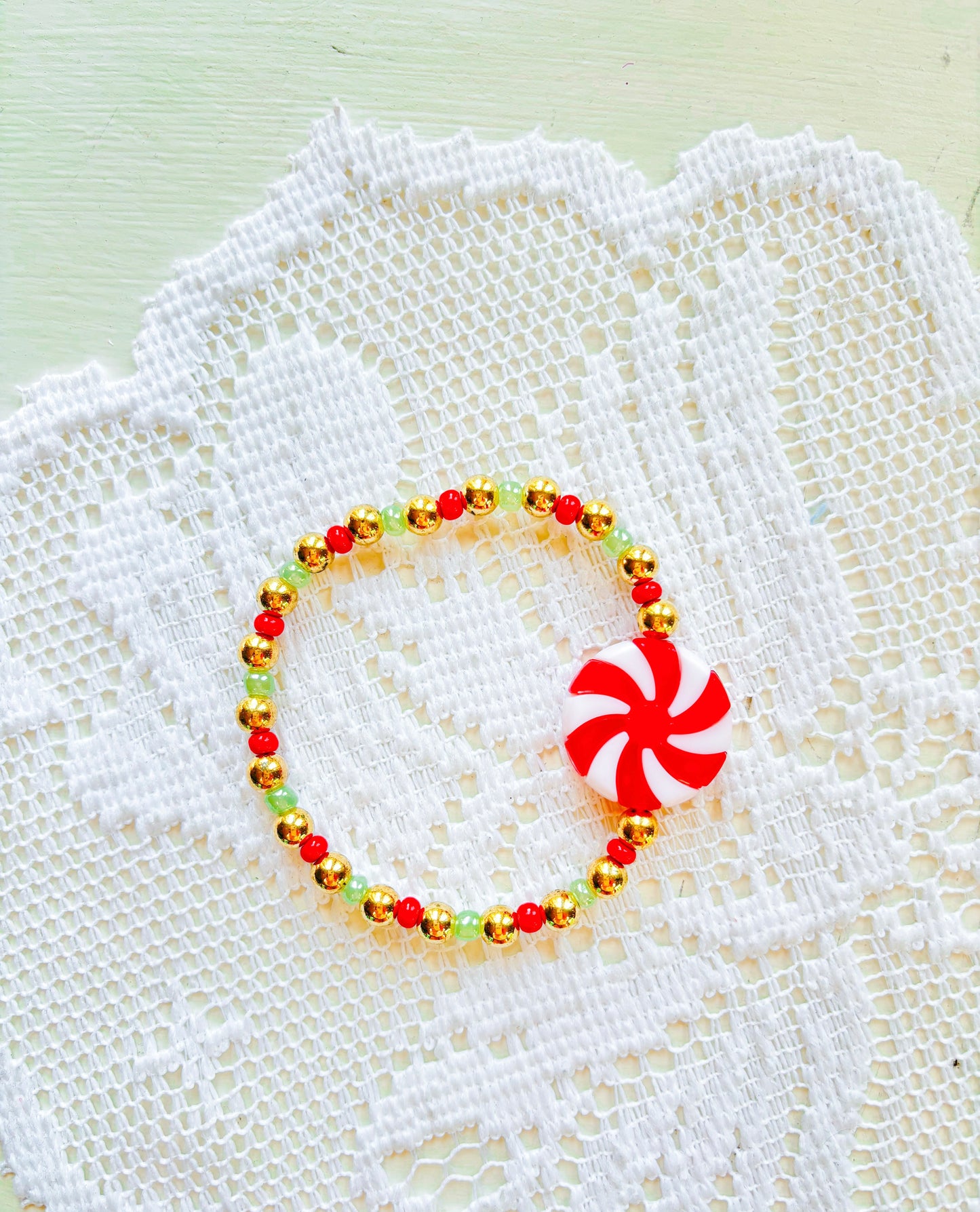 *Christmas* Peppermint Swirl Bracelet!