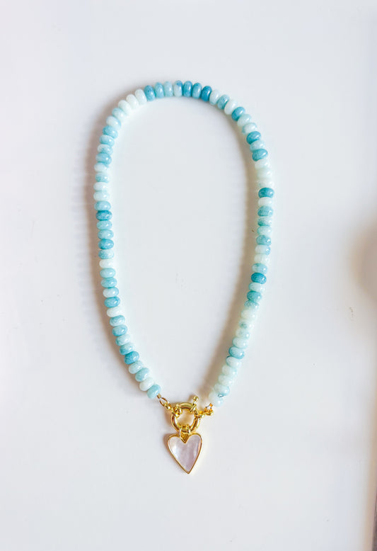 Aquamarine Heart Necklace!
