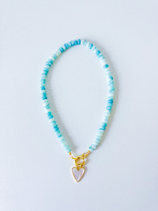 Aquamarine Heart Necklace!