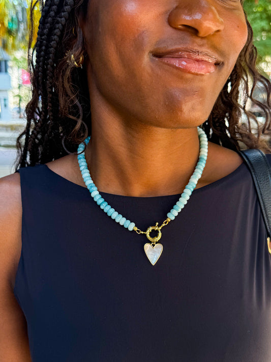 Aquamarine Heart Necklace!